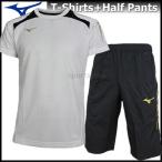Tシャツ ハーフパンツ メンズ ミズノ MIZUNO 上下セット Tシャツ 半袖 + ハーフパンツ 32JA8010 01 32JD8031 09 ホワイト×ブラック