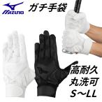 ミズノ バッティング手袋 ガチグラブ 両手用 シングルベルト バッティンググローブ 白 黒 サイズS M L LL 高校野球対応 丸洗い 洗える ウォッシャブル 1ejeh280