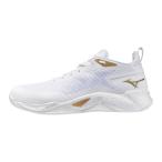2026年春夏 新色 ミズノ ウエーブトランジスタ バスケットボールシューズ ホワイト×ゴールド W1GA240031