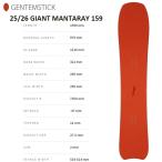 【GENTEMSTICK】ゲンテンスティック【GIANT MANTARAY 159】2025-2026 MODEL バックカントリー フリーライド  スノーボード パウダー ジャイアントマンタレイ