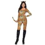 Leg Avenue 2 Piece Wild Tigress Catsuit Set-Sexy Tiger Bodysuit with Tail f好評販売中