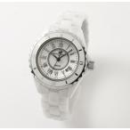 ショッピング楽天ファッション 時計 腕時計【 レディース 】オールセラミック ( 34mm )  Salvatore Marra ( サルバトーレマーラ ) SM25151 ホワイト( ローマ数字 )  日本製のムーブメント使用