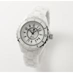 時計 腕時計【 レディース 】オールセラミック ( 34mm )  Salvatore Marra ( サルバトーレマーラ ) SM25151 ホワイト( アラビア数字 )  日本製のムーブメント