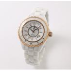 ショッピング楽天ファッション 時計 腕時計【 レディース 】オールセラミック ( 34mm )  Salvatore Marra ( サルバトーレマーラ ) ピンクゴールド×ホワイト ( ローマ数字 )