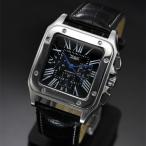 自動巻き腕時計 メンズ腕時計 マルチカレンダー デイデイト 日付表示 レザーベルト 男性用 JARAGAR ジャラガー BCG47