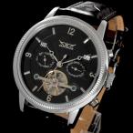 自動巻き腕時計 メンズ腕時計 マルチカレンダー クアドラプルカレンダー デイデイト 日付表示 レザーベルト 男性用 JARAGAR ジャラガー BCG64