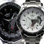 自動巻き腕時計 メンズ腕時計 デイト 日付カレンダー付き メタルベルト 男性用 WINNER ウィナー BCG91