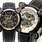 自動巻き腕時計 メンズ腕時計 フルスケルトン レザーベルト 男性用 WINNER ウィナー BCG98