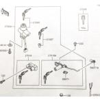 ゼファー400(ZR400C) C5〜C7　スイッチアッシ(キーセット)　図中(27004番)　27004-5454