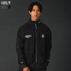 【セットアップ対応】 ゴルフウェア メンズ ジャケット ハイネック ジップフライ 秋 秋服 冬 冬服 止水ジップ ストレッチ ポケット ジム プリント ロゴ M L XL