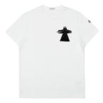 モンクレール MONCLER Tシャツ 半袖Tシャツ クルーネック 胸パッチ 袖ロゴ ホワイト MAGLIA T-SHIRT 8023500 82565 004 Mサイズ 白