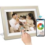 YENOCK デジタルフォトフレーム 10.1インチ 多機能WiFi 32GB内蔵ストレージ 人感センサー タッチスクリーン 音楽 動画 転送 遠隔