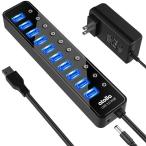 USB3.0ハブ 電源付き atolla USB ハブ 10ポート USBハブ セルフパワー/バスパワー USB Hub 5Gbps高速データ伝送