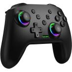 「2023新型」9色RGBライト Switch コントローラー 光る スイッチコントローラー プロコン マクロ機能 背面ボタン付き 無線 スリープ解