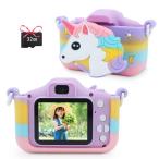 POSO キッズカメラ トイカメラ 32G SDカード付 ユニコーン カメラ 子供用 2.0インチIPS画面 子ども デジタルカメラ おもちゃ 誕生