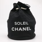 CHANEL Chanel Novelty бассейн сумка мешочек сумка чёрный черный парусина 
