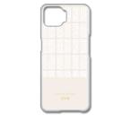 OPPO A73 オッポ クリア ハードケース (ツイード風 アイボリー) リボン