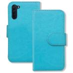 Reno3 A OPPO reno3a スマホケース（ブルー）手帳型 PUレザー 無地 ケース 横開き カード収納 カバー