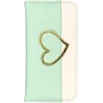 ショッピングmi 11 lite 5g Mi 11 Lite 5G Xiaomi シャオミ 手帳型 スマホ ケース (ミント) ベルトなし キラキラ ハート バイカラー ツートン 合皮PUレザー カバー