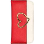 ショッピングmi 11 lite 5g Mi 11 Lite 5G Xiaomi シャオミ 手帳型 スマホ ケース (レッド) ベルトなし キラキラ ハート バイカラー ツートン 合皮PUレザー カバー