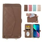 ショッピングmi 11 lite 5g Xiaomi Mi 11 Lite 5G スマホケース 手帳型 (色：ブラウン) 斜めがけ スマホショルダー 落下防止 カード収納 鏡付き 韓国