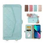 ショッピングmi 11 lite 5g Xiaomi Mi 11 Lite 5G スマホケース 手帳型 (色：ミント) 斜めがけ スマホショルダー 落下防止 カード収納 鏡付き 韓国