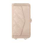 SC-03J/SCV35 Galaxy S8+ スマホケース 手帳型 (色：アイボリー) 斜めがけ スマホショルダー 落下防止 カード収納 鏡付き 韓国