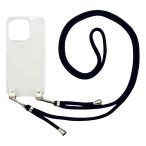 OPPO Reno 5A（ネイビー）ストラップホルダー クリアケース ショルダー ひも 太め 肩掛け 斜めがけ