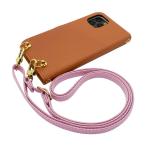 ショッピングmi 11 lite 5g Mi 11 Lite 5G Xiaomi スマホショルダー（手帳アプリコット×ストラップ:バイオレット）カバー 手帳 くすみカラー