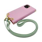 ショッピングmi 11 lite 5g Mi 11 Lite 5G Xiaomi スマホショルダー（手帳バイオレット×ストラップ:アイスグリーン）カバー 手帳 くすみカラー