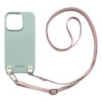 OPPO A73 オッポ(くすみグリーン/ピンク)PUレザー ソフトケース スマホショルダー 肩掛け 首かけ 斜めがけ かわいい 韓国