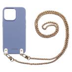 ショッピングrakuten hand Rakuten Hand 楽天ハンド（くすみブルー/ゴールドB）チェーン ソフトケース スマホショルダー 肩掛け 首かけ 斜めがけ かわいい 韓国