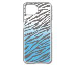 OPPO A73 オッポ クリア ハードケース ゼブラ柄（ブルーグラデーション）半透明透過 アニマル スマホ ケース