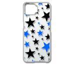 OPPO A73 オッポ クリア ハードケース 星柄(ブラック/ブルー) スター スマホ ケース スマートフォン カバー