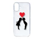 iPhone16 Plus アイフォン16プラス クリア ハードケース キス ハート ラブ スマホ ケース スマートフォン カバー カスタム ジャ