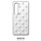 AQUOS R5G SH-51A SHG01 アクオスR5G クリア ハードケース スカル ドクロ 骸骨 ドット ホワイト スマホ ケース スマートフォン カバー