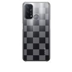 OPPO Reno 5A オッポ リノ5A レノ5A ケース クリア 透かし加工 ブロックチェック 市松 ハードケース カバー ジャケット スマート