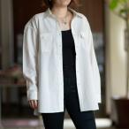 ショッピングダンガリー 【WOVEN LABO】ダンガリーシャツ 綿100％ カジュアル キレイ目 羽織り 重ね着 ママコーデ おでかけ 大人かわいい