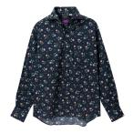  Liberty принт Royal * потертость z темно-синий цветочный принт длинный рукав хлопок 100% SW2505ft