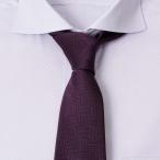 ネクタイ シルク 7センチ 7CM メール便 紫 パープル 水玉 ビジネス フォーマル おしゃれ プレゼント メンズ