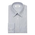 ショッピングワイシャツ ELLE HOMME ワイシャツ メンズ 長袖 形態安定加工  ゆったり ブルー ストライプ  レギュラーカラー【爆買】