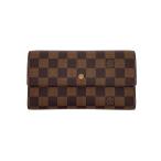 ショッピングダミエ LOUIS VUITTON◆ポルト・トレゾール・インターナショナル_ダミエ・エベヌ/PVC/BRW/レディース