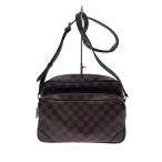 ショッピングダミエ LOUIS VUITTON◆ナイル_ダミエ・エベヌ_SPオーダー/レザー/BRW