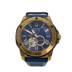 BULOVA◆マリンスター/自動巻腕時計/アナログ/ラバー/NVY/NVY/98A227
