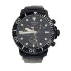 TISSOT◆クォーツ腕時計/アナログ/ラバー/BLK/BLK/SS/T120417A