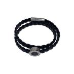 BVLGARI* Circle Logo / браслет / кожа /BLK/ мужской 