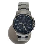 FOSSIL◆クォーツ腕時計/アナログ/ステンレス/BLK/SLV/SS/FS4736