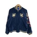 SCRIPT 花旅楽団◆リバーシブル/スカジャン/L/コットン/NVY/全体的に汚れ ホツレ有り//