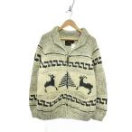 LONGHOUSE◆カナダ製/カウチンニットカーディガン/XL/ウール/GRY
