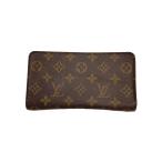 LOUIS VUITTON◆ポルト・モネ・ジップ_モノグラム・キャンバス_ブラウン/ビニール/ブラウン/レディース/M61727